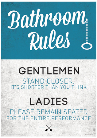 Bathroom Rules Funny Sign Poster Masterprint