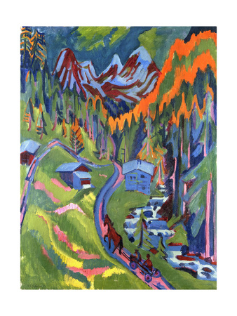 Sertig Path in Summer; Sertigweg Im Sommer, 1923 Giclee Print by Ernst Ludwig Kirchner