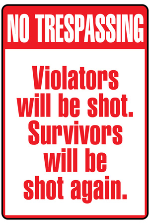 No Tresspassing Sign Print Plastic Sign Plastic Sign