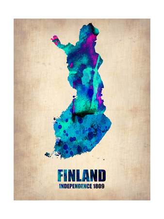 Finland Watercolor Poster Posters by  NaxArt