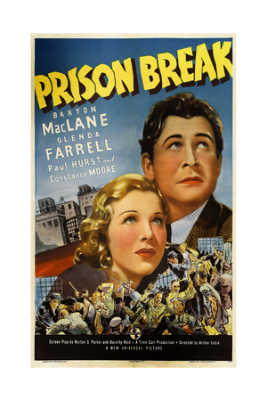 PRISON BREAK, US poster art, from left: Glenda Farrell, Barton MacLane, 1938 Print