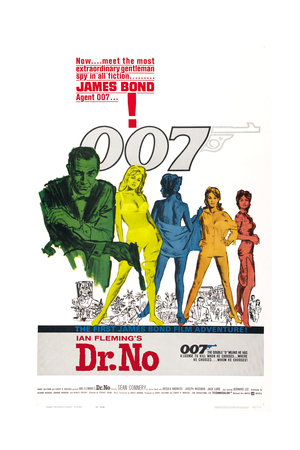 DR. NO, US poster, Sean Connery, 1962 Print