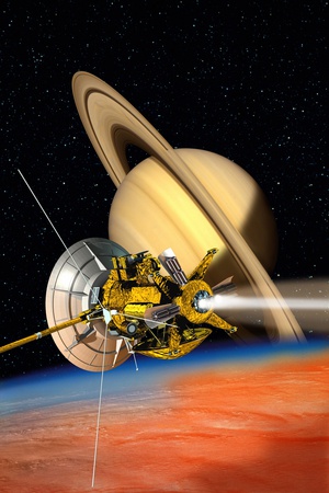 Cassini-Huygens Probe At Titan, Artwork Photographic Print by David Ducros