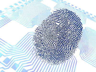 Biometric Fingerprint Scan, Artwork Photographic Print by  PASIEKA