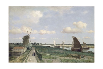 View of the Trekvliet Canal Near the Hague, 1870 Giclee Print by Johannes Hendrik Weissenbruch