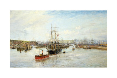 Entrance to Barry Dock, South Wales, 1897 Giclee Print by William Lionel Wyllie