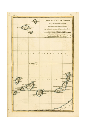 The Canary Islands, with Madeira and Porto Santo, from 'Atlas De Toutes Les Parties Connues Du… Giclee Print by Charles Marie Rigobert Bonne