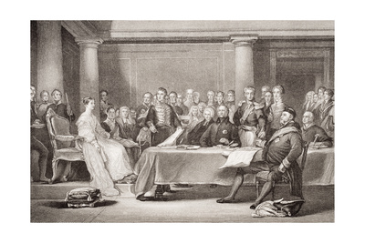 Queen Victoria's First Council, Kensington Palace, 21 June 1837, from 'Illustrations of English… Giclee Print by Sir David Wilkie