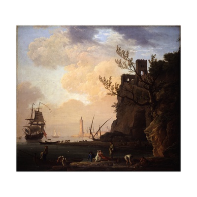 An Italianate Harbour Scene, 1749 Giclee Print by Claude Joseph Vernet