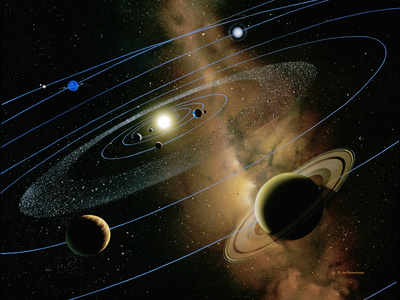 Saturn And Solar System Photographic Print by Detlev Van Ravenswaay