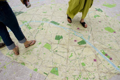 Walk-on Street Map In Paris. Photographic Print by Mark Williamson