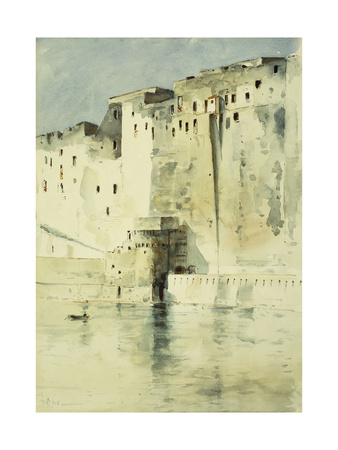 Old Fortress Naples Giclee Print by Childe Hassam