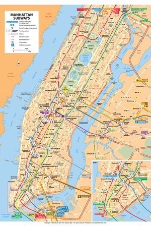 Michelin Official Manhattan Subways Map Poster Prints