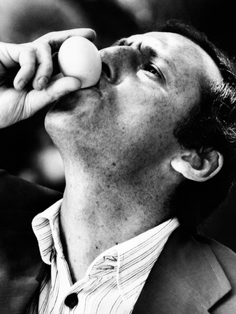 Renzo Arbore Drinking a Fresh Egg Photographic Print