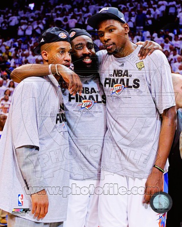 Oklahoma City Thunder - James Harden, Eric Maynor, Kevin Durant Photo Photo