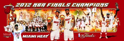 Miami Heat - LeBron James, Dwyane Wade, Chris Bosh Panoramic Photo Photo