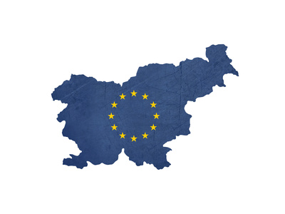 European Flag Map Of Slovenia Isolated On White Background Prints by  Speedfighter