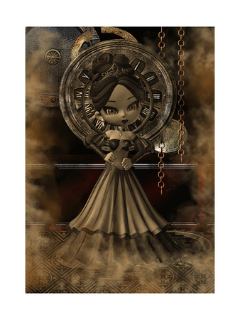 Steampunk Girl Print by  deaddogdodge