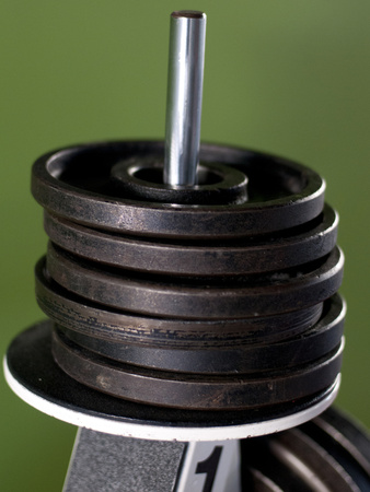 Close-Up of Gym Weightlifting Equipment Photographic Print by Matt Freedman