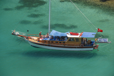 Gulet in Paradise Cove (Ilica Buku), Bodrum, Mugla, Turkey Photographic Print by Ali Kabas