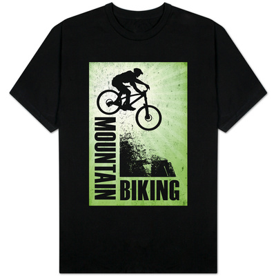 Mountain Biking Green T-shirts