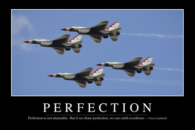 Perfection: Inspirational Quote and Motivational Poster Photographic Print