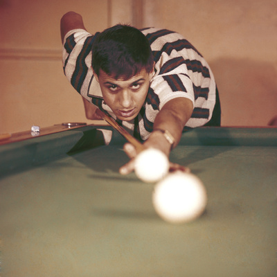 Adriano Celentano Playing Billiards Photographic Print