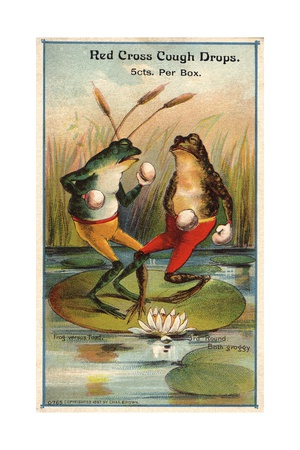 Frog Versus Toad Red Cross Cough Drops Advertisement Giclee Print