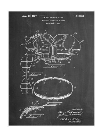 Football Shoulder Pads Patent Poster