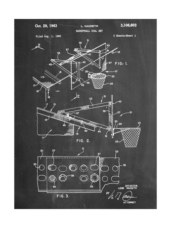 Basketball Goal With Backboard Patent 1960 Prints