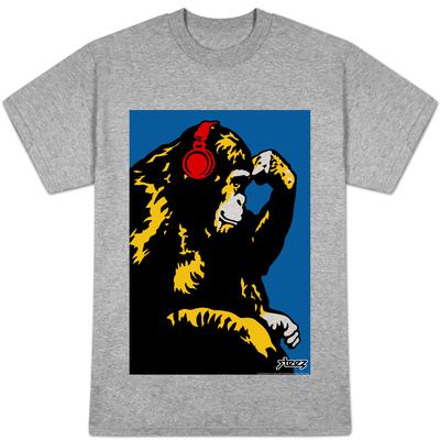 Steez - Monkey Thinker Red Headphones Shirts