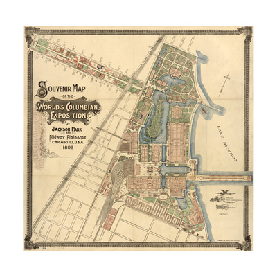 Map: World's Fair, 1893 Giclee Print