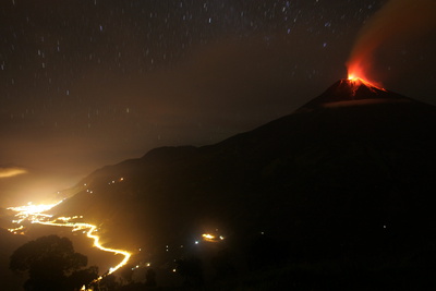 General View of Volcano Tungurahua in Cotalo Photographic Print by Carlos Campana
