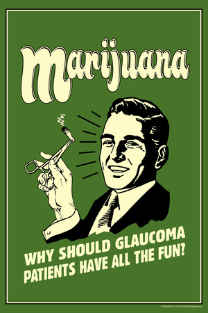 Marijuana Why Should Glaucoma Patients Have All Fun Funny Retro Poster Poster by  Retrospoofs