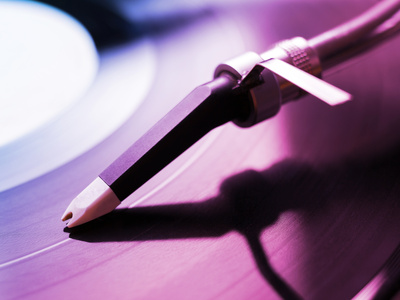 Perspective View of Spinning Old Fashioned Turntable Photographic Print by  jaycriss