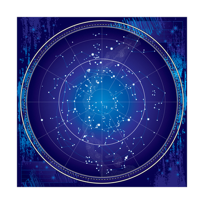 Celestial Map of the Night Sky Prints by  Green Ocean