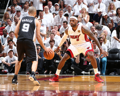 2014 NBA Finals Game Three: Jun 10, Miami Heat vs San Antonio Spurs - LeBron James, Tony Parker Photo by Nathaniel S. Butler