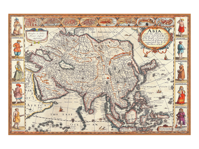 Antique Map, Asia, 1626 Posters by John Speed