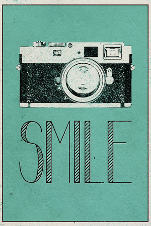 Smile Retro Camera Plastic Sign Plastic Sign