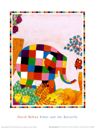 Elmer and the Butterfly Print