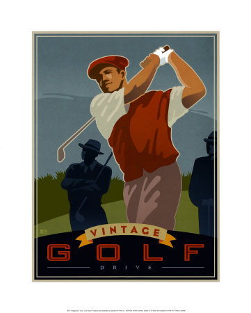 Vintage Golf, Drive Prints by Si Huynh