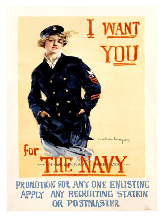 ww2 propaganda posters. Vintage WWII Navy Recruit