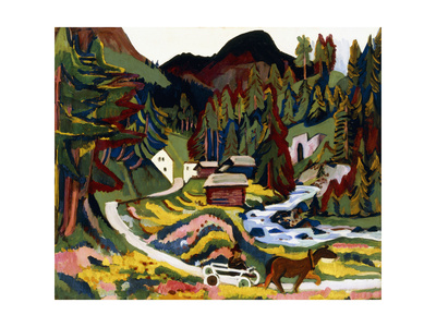 Landscape in Spring, Sertig, 1924-25 Giclee Print by Ernst Ludwig Kirchner