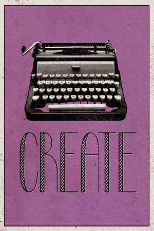 Create Retro Typewriter Player Art Poster Print Poster