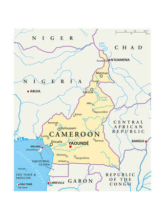 Cameroon Political Map Posters by Peter Hermes Furian