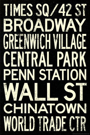 New York City Subway Style Vintage Retro Metro Travel Print