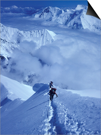 Mountain Climbing on Denali, Alaska, USA Prints by Lee Kopfler