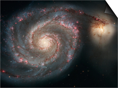 The Whirlpool Galaxy (M51) and Companion Galaxy Prints by  Stocktrek Images