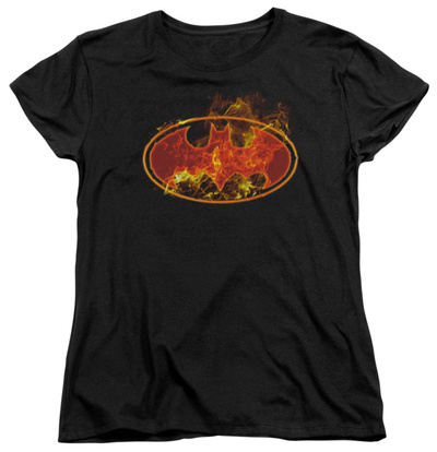 Womens: Batman - Flames Logo Shirts