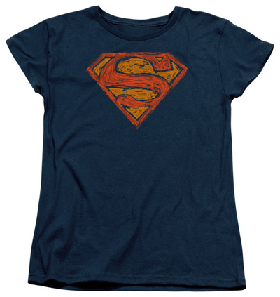 Womens: Superman - Messy S T-Shirt